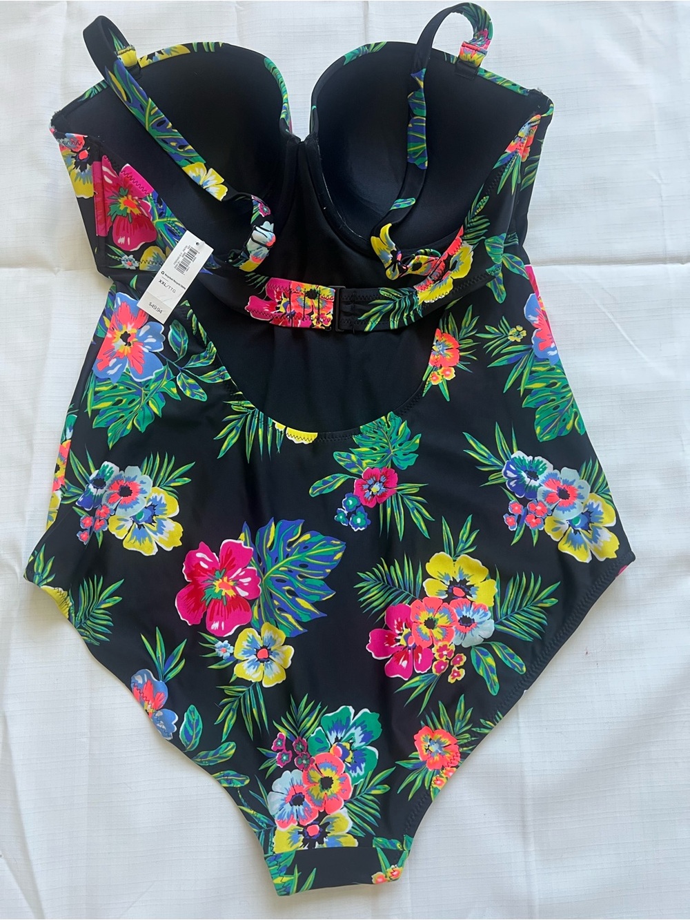 Old Navy Black Floral One-Piece Swimsuit - Picture 3 of 9